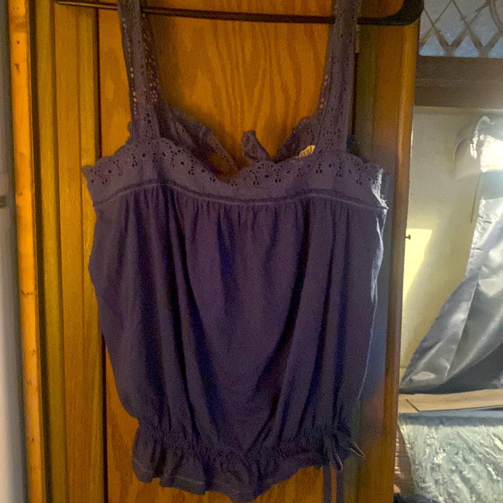 Navy lace tank size medium Hollister